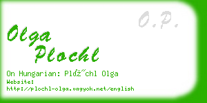 olga plochl business card